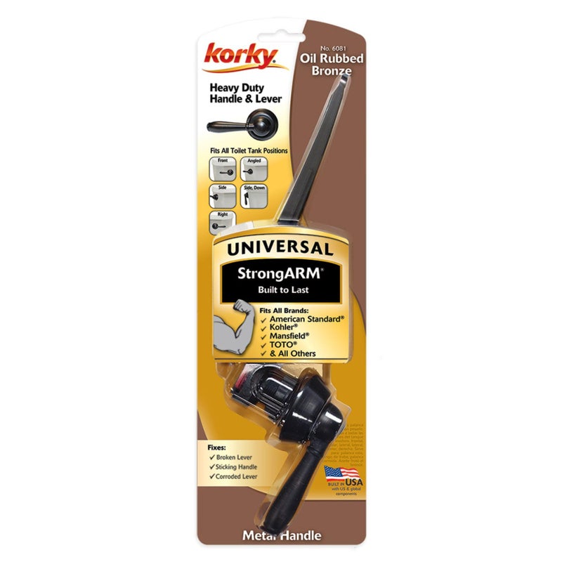 Korky 6081BP Strongarm Tank Lever Universal to Fit Front Angled Side Left and Right Mount Toilets, Oil-Rubbed Bronze, Faucet Style - Image 2